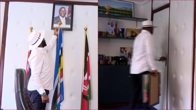 Gatundu South MP Gabriel Kagombe removed President William Ruto's portrait from his office.